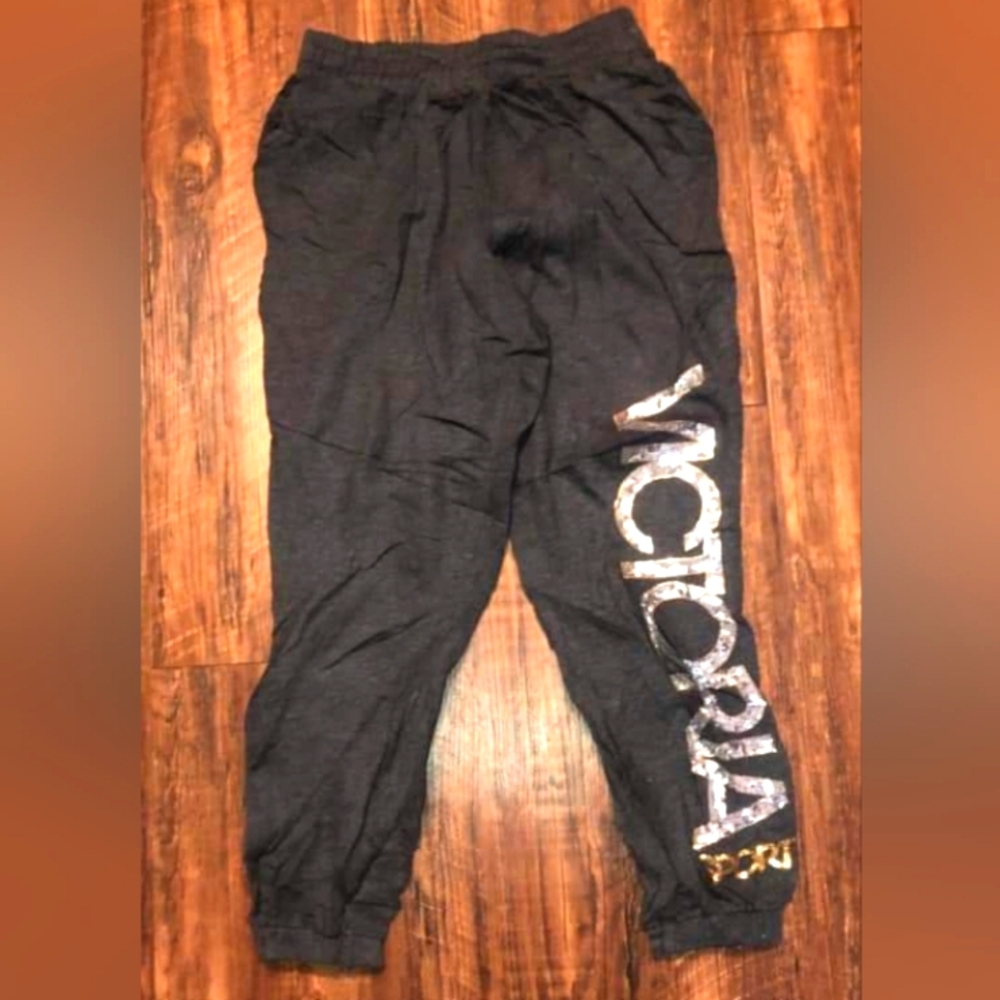 Victoria's Secret Pink Sweatpants with beautiful Bling down the side